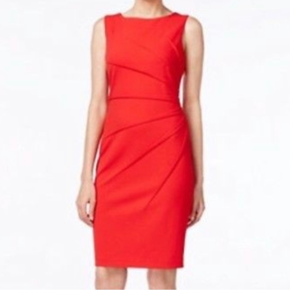 Calvin Klein Red Sheath Dress Size 10. Excellent Condition